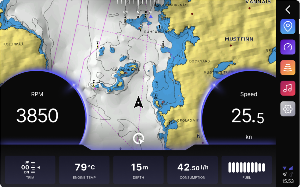 Cartografia Navionics su Q Display